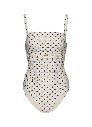 Main View - Click To Enlarge - PEONY - POLKA DOT RUCHED DETAIL ONE PIECE SWIMSUIT