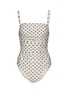 Main View - Click To Enlarge - PEONY - POLKA DOT RUCHED DETAIL ONE PIECE SWIMSUIT