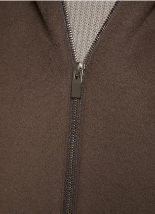  - ATTACHMENT - OVERSIZE FRONT ZIP HOODED WOOL CASHMERE KNIT JACKET