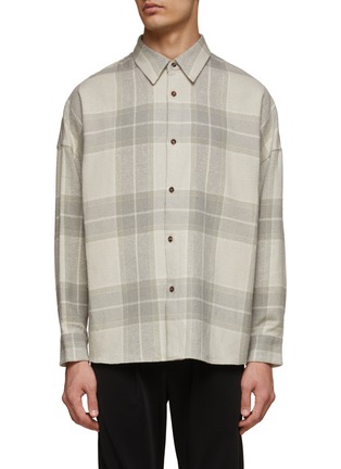 Main View - Click To Enlarge - ATTACHMENT - FLANNEL CHECK OVERSIZED LONG SLEEVE SHIRT