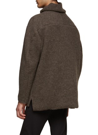 Back View - Click To Enlarge - ATTACHMENT - DROP SHOULDER TURTLENECK WOOL FLEECE KNIT SWEATER