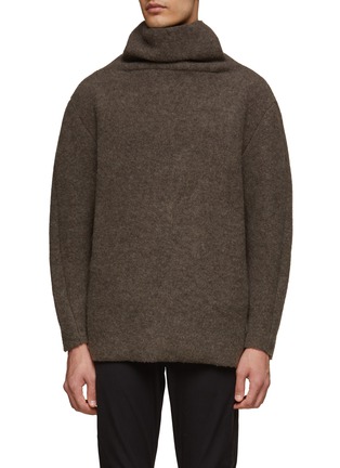 Main View - Click To Enlarge - ATTACHMENT - DROP SHOULDER TURTLENECK WOOL FLEECE KNIT SWEATER