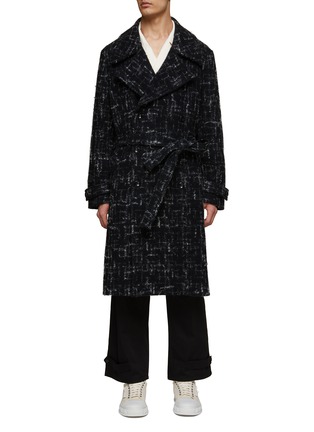 Main View - Click To Enlarge - ATTACHMENT - WAIST BELT SPLASHED TWEED COAT