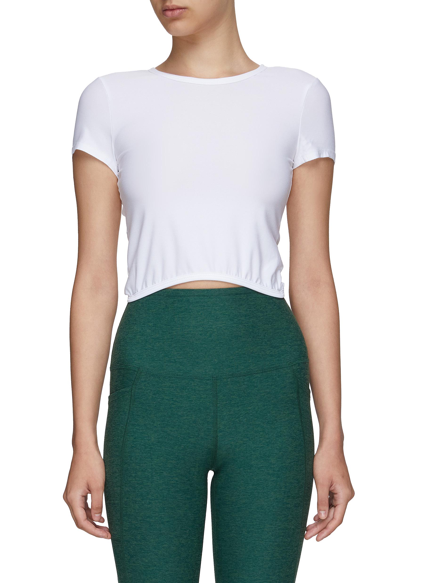 BEYOND YOGA 'Featherweight Twist Out' Cropped T-Shirt