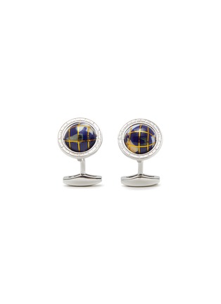 Main View - Click To Enlarge - TATEOSSIAN - RHODIUM PLATED STERLING SILVER GLOBE MOSAIC CUFFLINKS