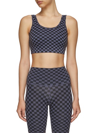 Main View - Click To Enlarge - ELECTRIC & ROSE - ‘SIRENA’ CHEQUERED PRINT SPORTS BRA