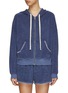 Main View - Click To Enlarge - ELECTRIC & ROSE - Contrasting Topstitch Cotton Terry Zip-Up Hoodie