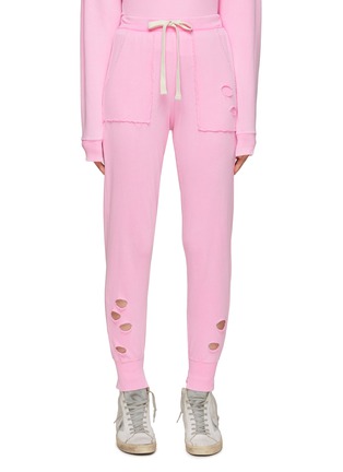 Main View - Click To Enlarge - ELECTRIC & ROSE - ‘Feliz’ Distressed Drawstring Sweatpants