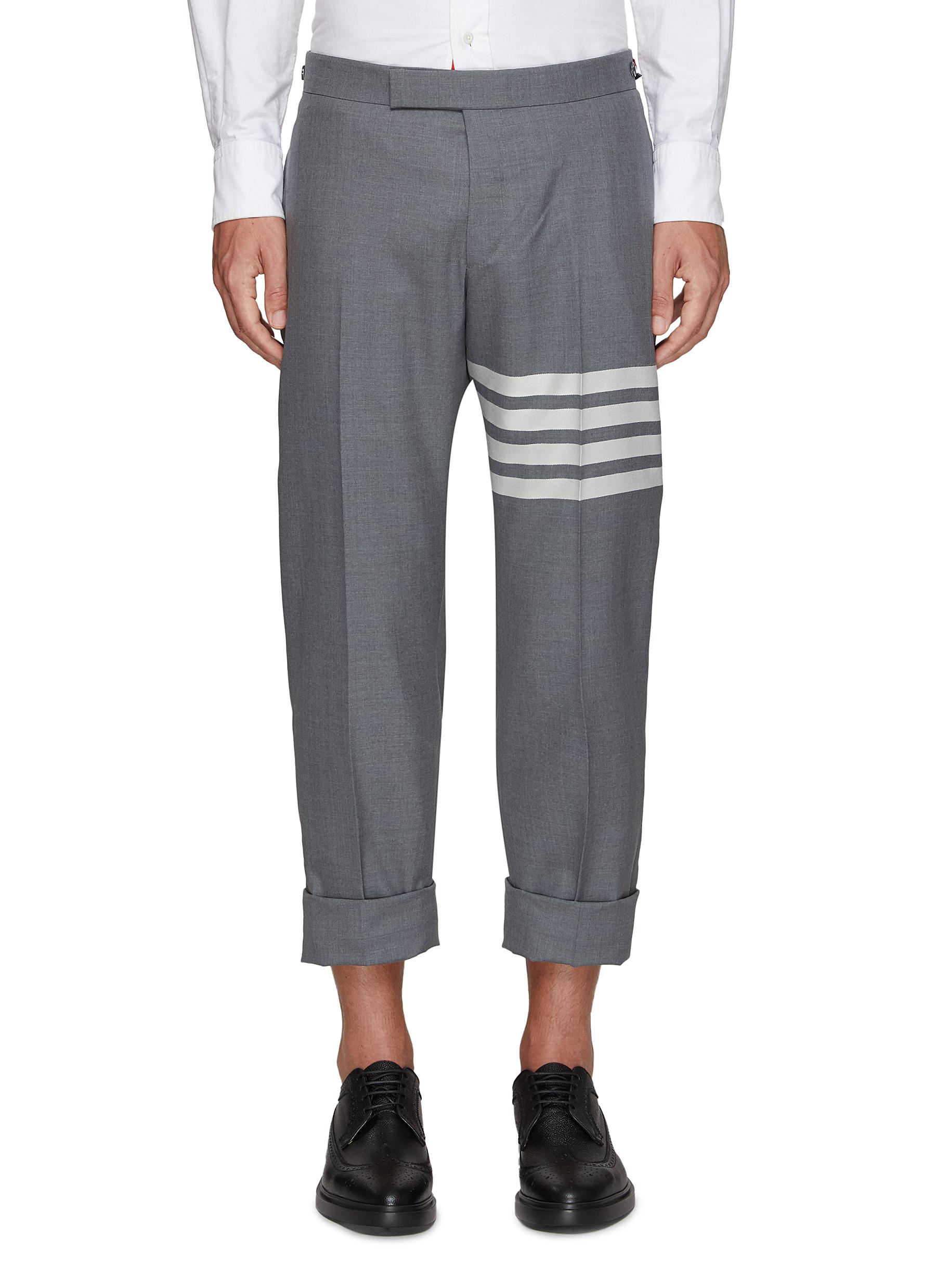 Thom Browne adjustable four-stripe belt - Grey