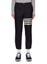 Main View - Click To Enlarge - THOM BROWNE  - 4-BAR PRINT DRAWCORD HEM WOOL TRACK PANTS