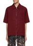 Main View - Click To Enlarge - SONG FOR THE MUTE - Zig-Zagged Cashmere Blend Knit Boxy Short-Sleeved Shirt