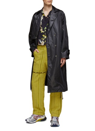 Figure View - Click To Enlarge - SONG FOR THE MUTE - Adjustable Buttoned Waist Nylon Trench Coat