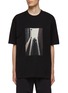 Main View - Click To Enlarge - SONG FOR THE MUTE - Escalator Print Cotton Oversized Crewneck T-Shirt