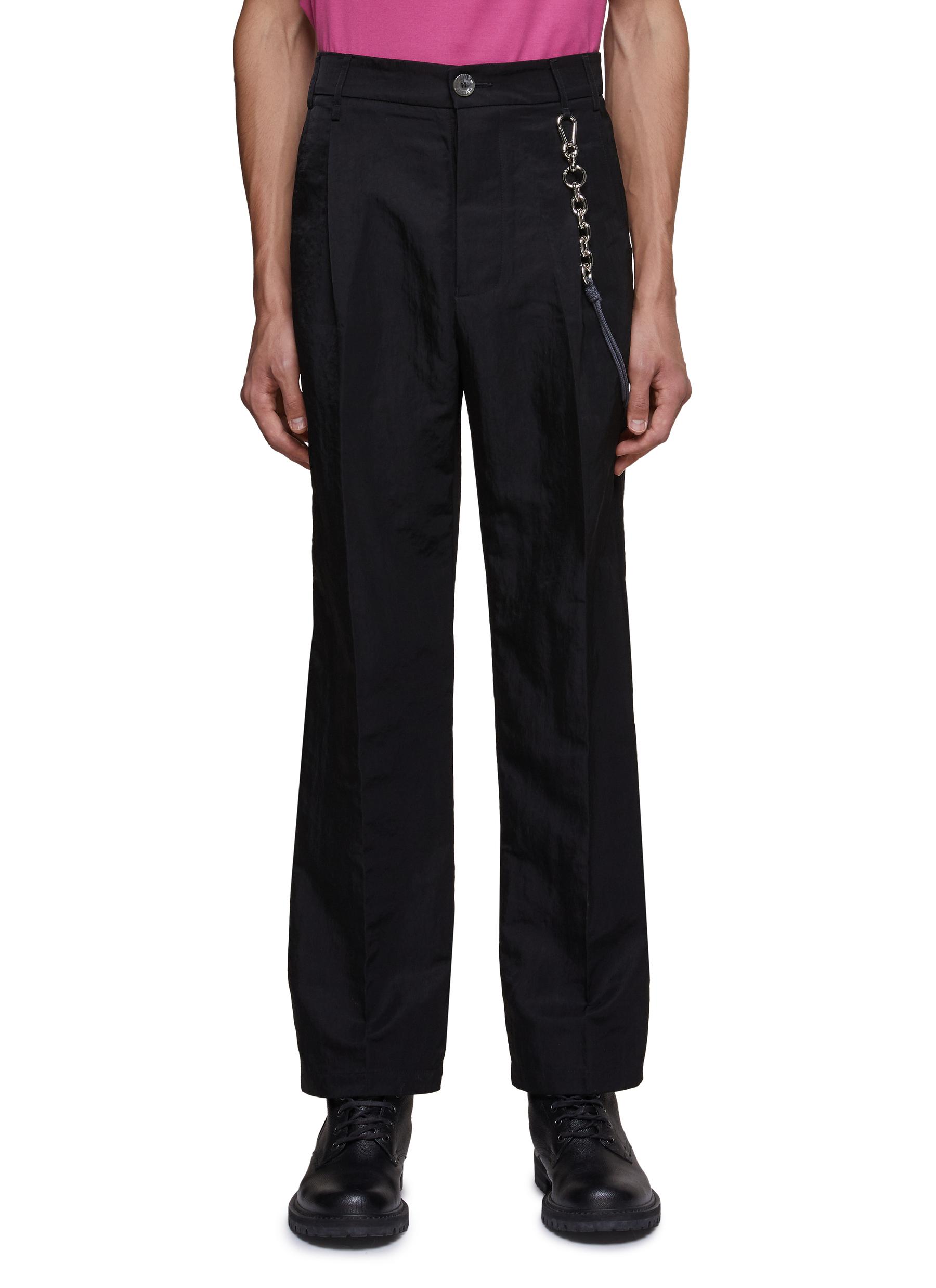 SONG FOR THE MUTE 'LUXE' POLY STRAIGHT LEG LOOSE PLEATED PANTS