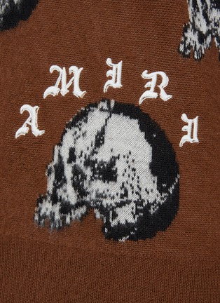  - AMIRI - x Wes Lang All Over Skull Pattern Wool Knit Cardigan
