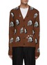 Main View - Click To Enlarge - AMIRI - x Wes Lang All Over Skull Pattern Wool Knit Cardigan
