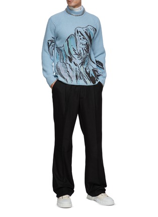 Figure View - Click To Enlarge - AMIRI - Creased Wool Flannel Straight Pants