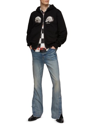 Figure View - Click To Enlarge - AMIRI - X WES LANG ‘DREAM’ SKULL PRINT DIDACTIC TEXT HOODED JACKET