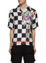 Main View - Click To Enlarge - AMIRI - X WES LANG GRAPHIC PRINT CHEQUERED SILK TWILL BOWLING SHIRT
