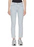 Main View - Click To Enlarge - FRAME - ‘Le High Straight’ Pinstripe Light Wash Cropped Slim Jeans