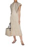 Figure View - Click To Enlarge - TOTEME - CAP SLEEVE CRINKLED SILK DRESS