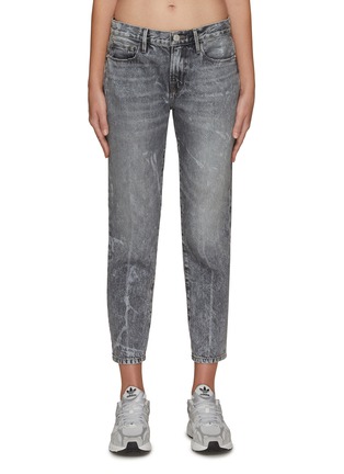 Main View - Click To Enlarge - FRAME - ‘LE NOUVEAU’ BLACK MINERAL WASH SLIM STRAIGHT CROPPED JEANS