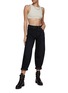 Figure View - Click To Enlarge - FRAME - High rise Washed Cropped Barrel Jeans