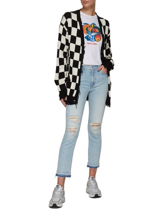 Figure View - Click To Enlarge - MOTHER - ‘THE RASCAL’ UNDONE HEM DISTRESSES CROPPED SLIM STRAIGHT JEANS