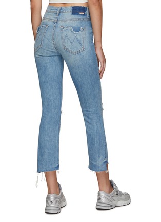 Back View - Click To Enlarge - MOTHER - ‘THE INSIDER’ FRAYED HEM DISTRESSED BOOT CUT JEANS