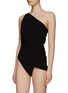 Figure View - Click To Enlarge - NORMA KAMALI - ‘Diana Mio' Shirred Sides One Shoulder Swimsuit