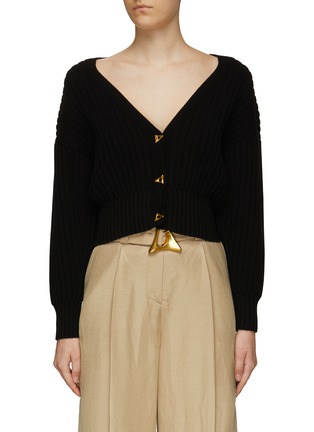 Main View - Click To Enlarge - AERON - ‘Mount’ Ribbed Knit Cropped Cardigan