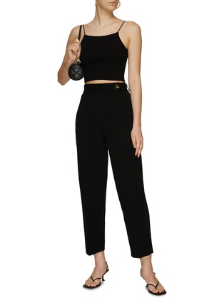 Figure View - Click To Enlarge - AERON - ‘Madeleine’ Pleated Knit Cropped Pants