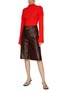 Figure View - Click To Enlarge - AERON - ‘LORA’ BELTED ‘A’ BUCKLE DETAIL LEATHER SHORTS