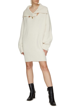 Figure View - Click To Enlarge - AERON - ‘ROSE’ OVERSIZE REVERSIBLE KNITTED SWEATER