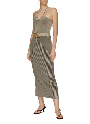 Figure View - Click To Enlarge - AERON - ‘AVALON’ BELTED HIGH WAIST MIDI SKIRT