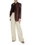 Figure View - Click To Enlarge - AERON - ‘Mercedes’ A-Shaped Button Lambskin Leather Single-Breasted Blazer