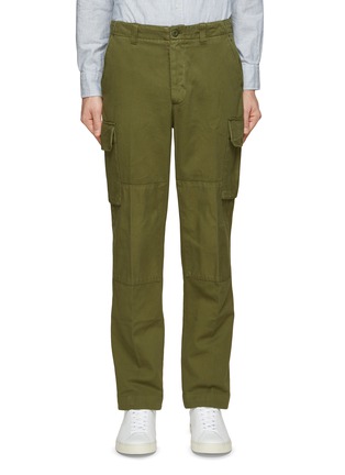 Main View - Click To Enlarge - OFFICINE GÉNÉRALE - ‘ORSON’ FLAT FRONT TAPERED COTTON TWILL CARGO PANTS