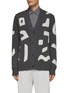 Main View - Click To Enlarge - OFFICINE GÉNÉRALE - ‘Miles’ Abstract Intarsia Loose Cashmere-Wool Blend Cardigan