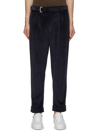 Main View - Click To Enlarge - OFFICINE GÉNÉRALE - ‘Hugo’ Belted Corduroy Rolled Up Pants
