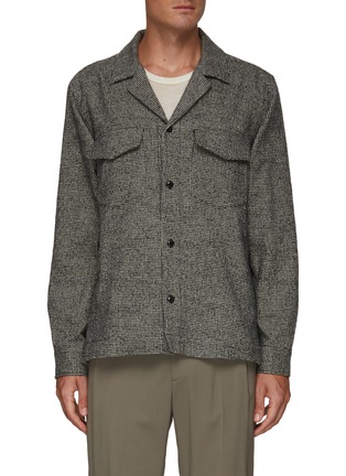 Main View - Click To Enlarge - OFFICINE GÉNÉRALE - ‘JUDAS' BUTTON FRONT HOUNDSTOOTH SHIRT JACKET