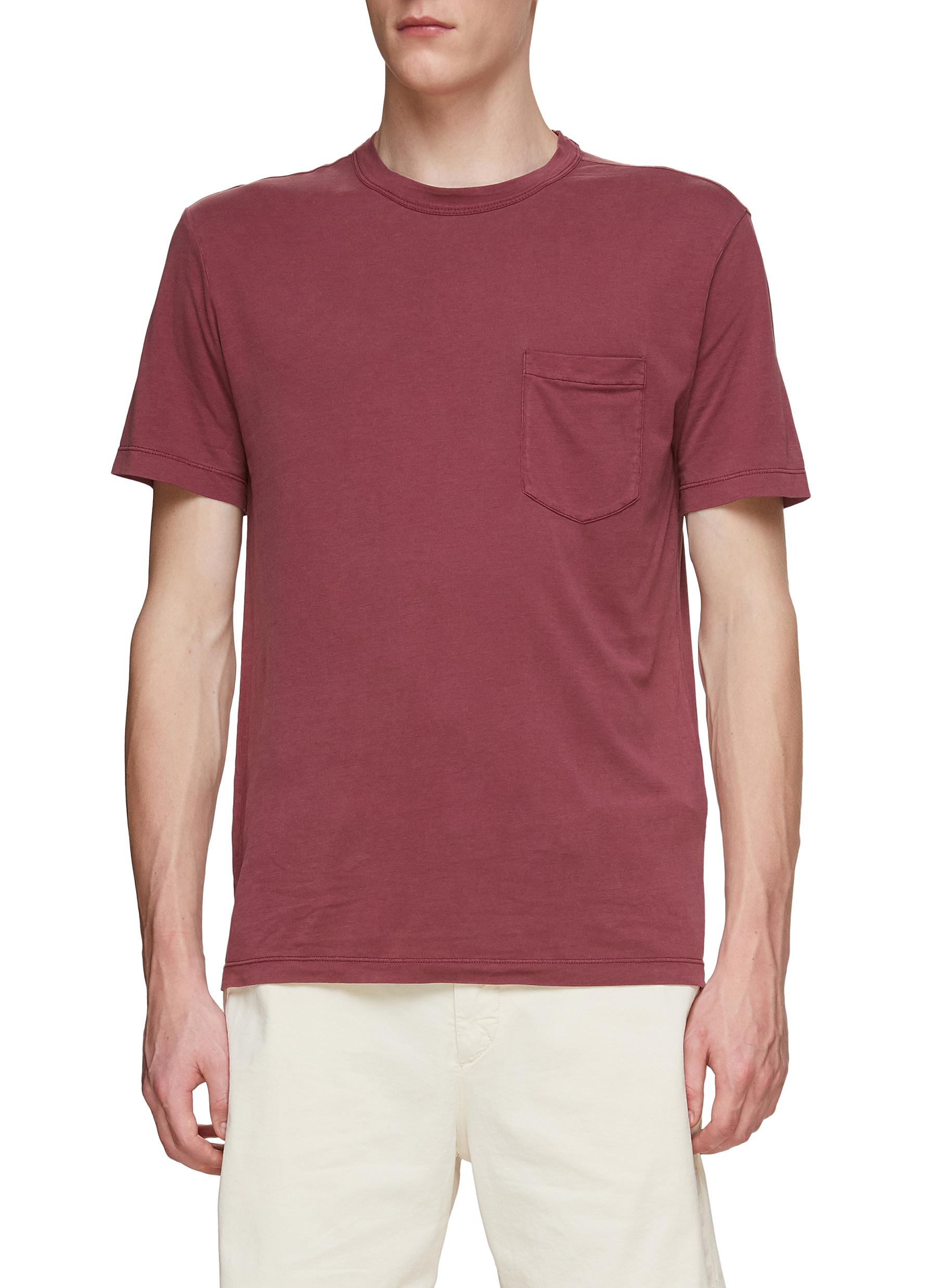 CHEST POCKET LIGHT WEIGHT COTTON CREW 