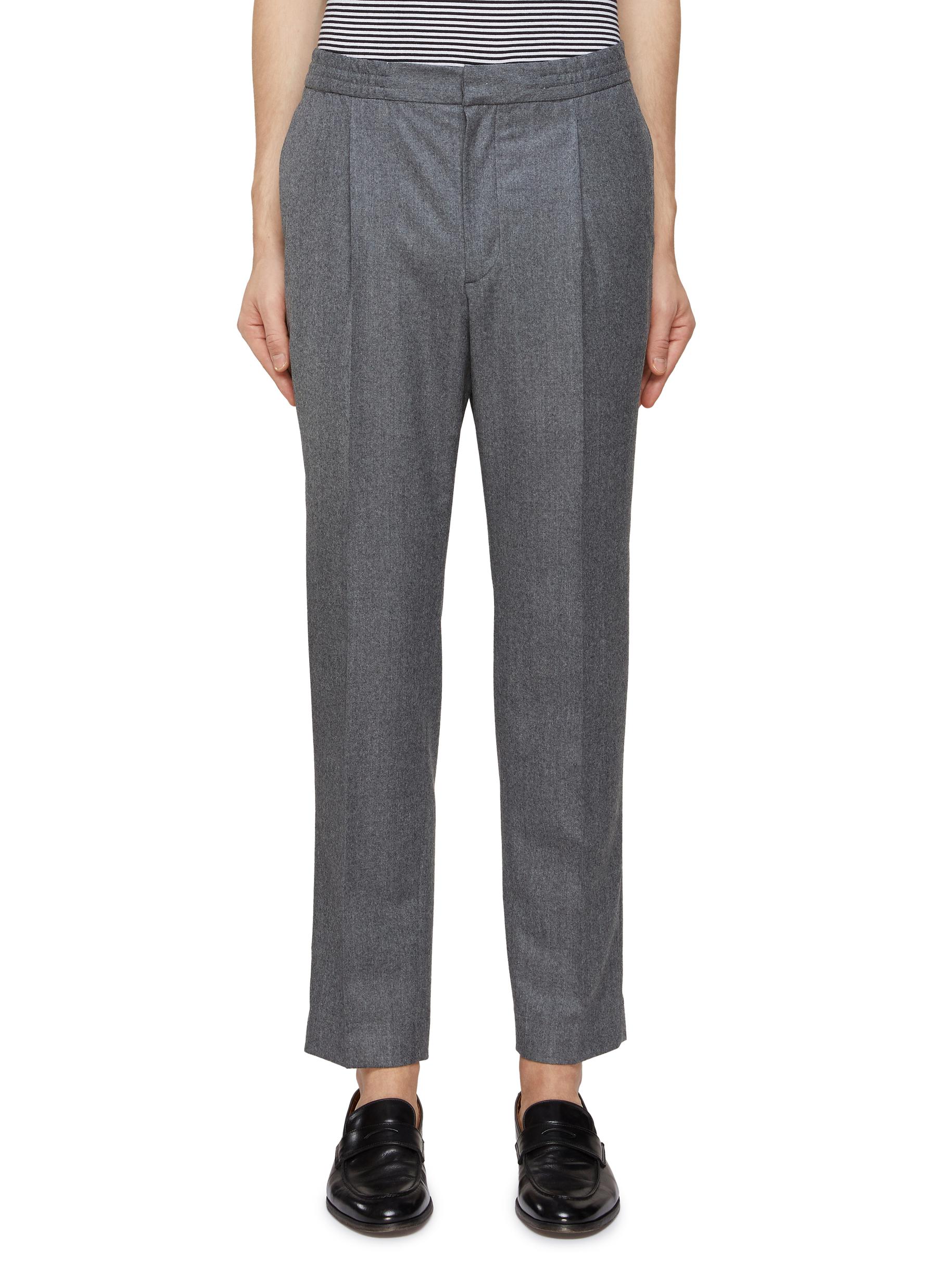 OFFICINE GÉNÉRALE 'DREW' MID RISE ELASTICATED WAISTBAND TAILORED WOOL PANTS