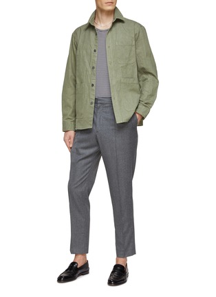 Figure View - Click To Enlarge - OFFICINE GÉNÉRALE - ‘DREW’ MID RISE ELASTICATED WAISTBAND TAILORED WOOL PANTS