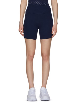 Main View - Click To Enlarge - THE UPSIDE - ‘Shanti Spin' Perforated Side Stripe Shorts
