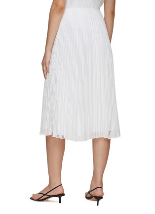 Back View - Click To Enlarge - THEORY - HIGH WAIST LACE PLEATED DETAIL MIDI SKIRT
