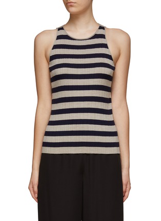 Main View - Click To Enlarge - THEORY - Striped Wool Rib Knit Tank Top