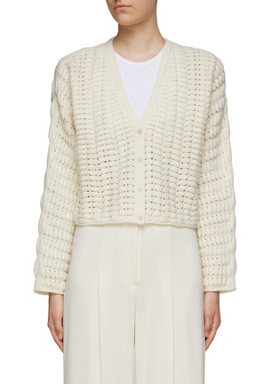 Main View - Click To Enlarge - THEORY - Textured Cashmere-Wool Blend Knit Button Up Cardigan