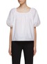 THEORY - Tie Back Scoop Neck Puff Sleeved Blouse