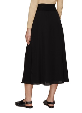 Back View - Click To Enlarge - THEORY - Ribbed Waistband Silk Skirt