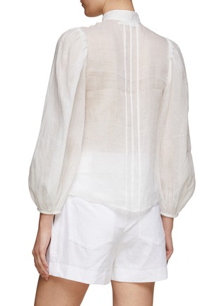 Back View - Click To Enlarge - ZIMMERMANN - ‘Jude’ Scallop Ruffle Ramie Blouse